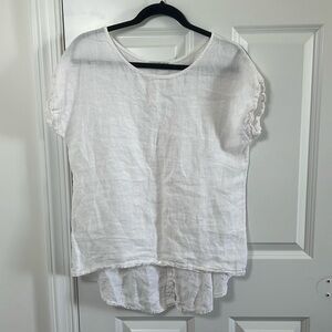 Terzo Millennio White Linen Top Size S Oversized Made In Italy